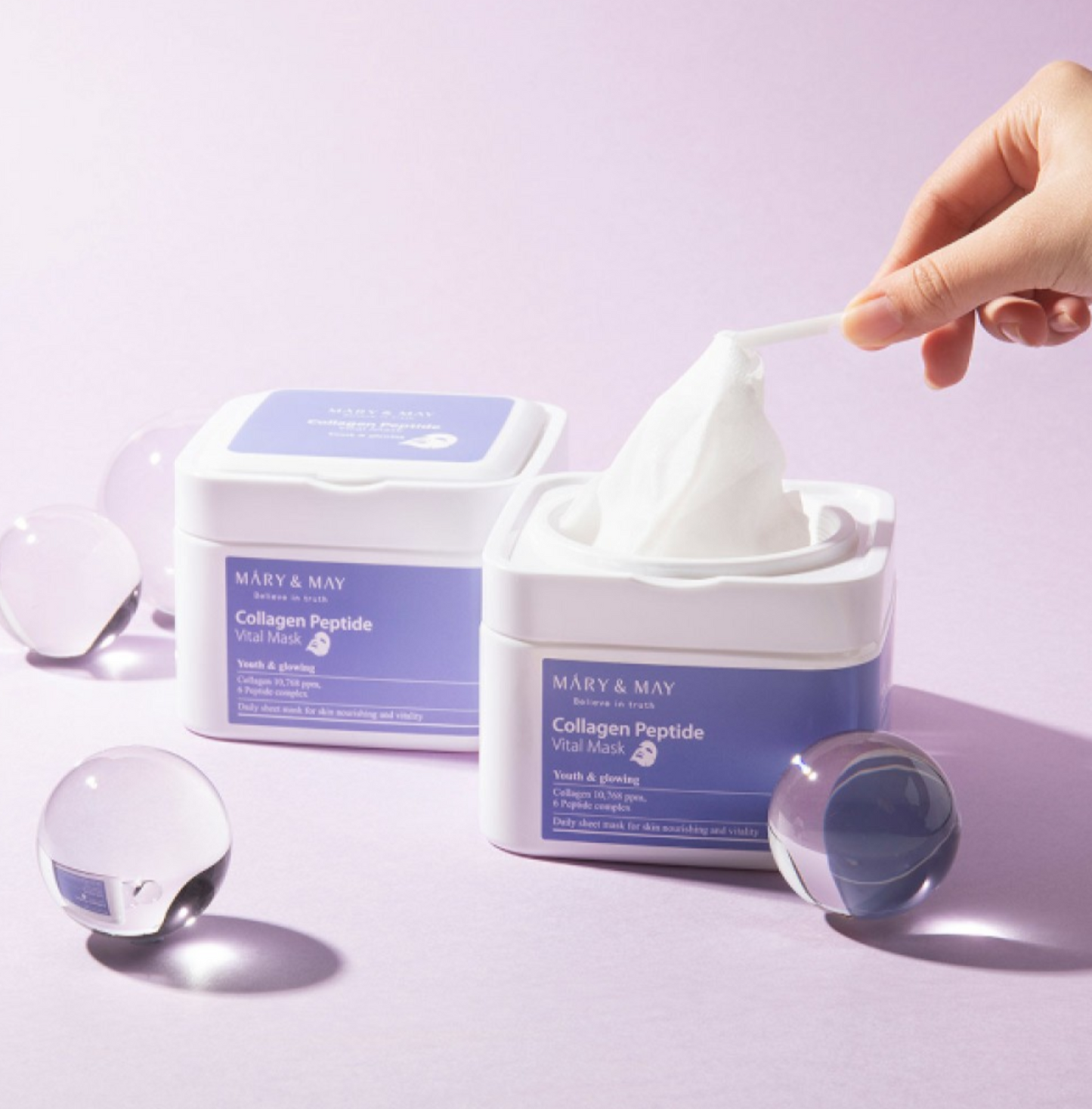 Collagen Peptide Vital Mask, Mary&May Collagen Peptide Vital Mask - 30pcs