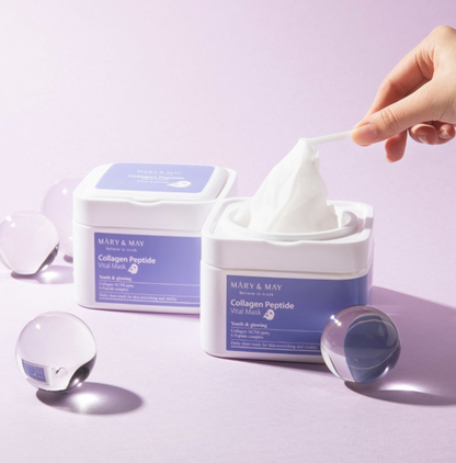 Collagen Peptide Vital Mask, Mary&May Collagen Peptide Vital Mask - 30pcs